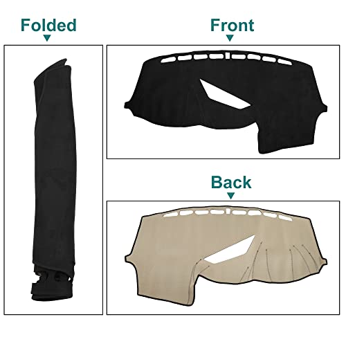 X Autohaux Car Dashboard Cover Non-Slip Faux Suede Dash Board Protector Cover Mat For Ford Focus Rs 2015-2017 Black #TOP5