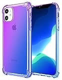 WQCuqu royalcase iPhone 11 Case,Gradient Slim Protect Heavy Duty Soft TPU Rubber Silicone Shockproof Mobile Phone Case Protective Cover for iPhone 11 6.1 Inches (Blue/Purple)
