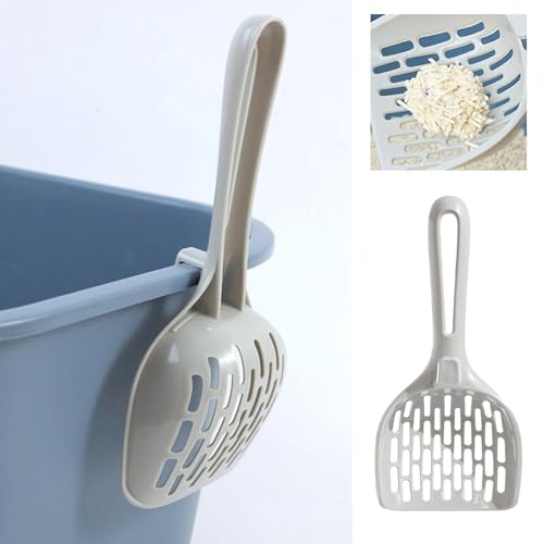 Cat Litter Scoop, Long Handle Deep Plastic Shovel, Deep Shovel Ergonomic Handle Grip Kitty Litter Scooper to Scoop Away Cat Litter for Cat Sand Toilet Cleaning to Scoop Away Cat Litter (White)