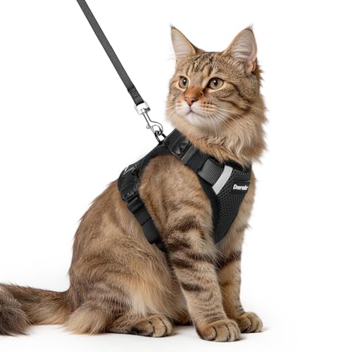 Dooradar Cat Harness and Leash Set with Neck Release Buckle,