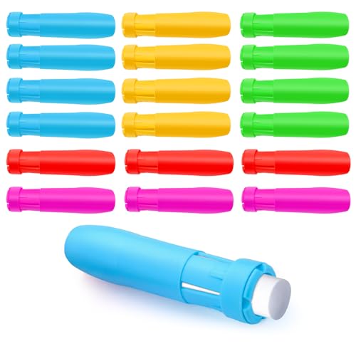 Betinyar 18PCS 6 Colors PP Sidewalk Chalk Holders, Adjustable Sidewalk Chalk Clips with Ergonomic Handle, Art Supplies for Outdoor Graffiti and Festival Decoration(Colorful)