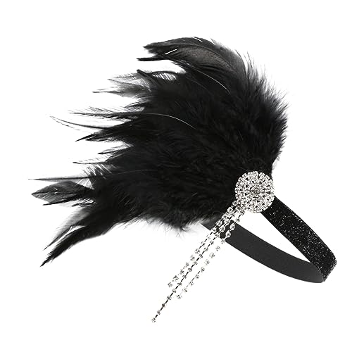 DOITOOL Plume Déco Élégante Pour Mariage Bandeau Forehead Avec Strass Accessoire De Mariée Pour Festivals Et Soirées