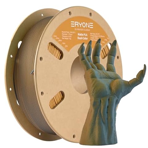 ERYONE Matte PLA Filament 1.75mm, 3D Printer PLA Matte Filament, +/-0.03mm, 1kg (2.2lbs)/Spool,Dual Matte Dusty Blue & Mustard Yellow