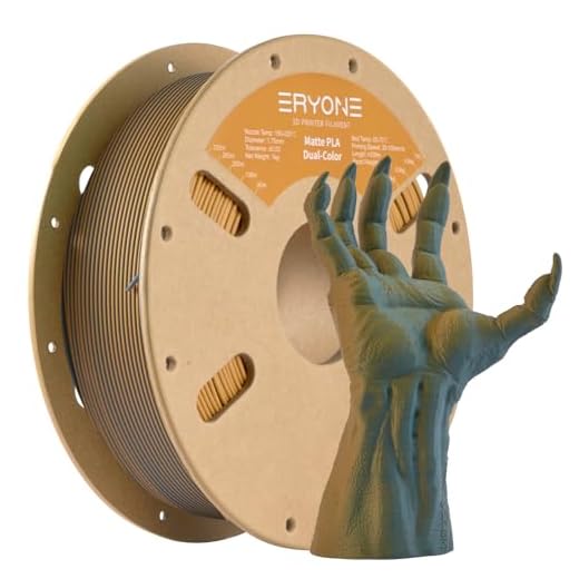ERYONE Matte Dual Color 3D Printer PLA Filament 1.75 +/- 0.03mm, Matte Bicolor Filament PLA 1KG(2.2LBS) Spool, Dusty Blue&Mustard Yellow