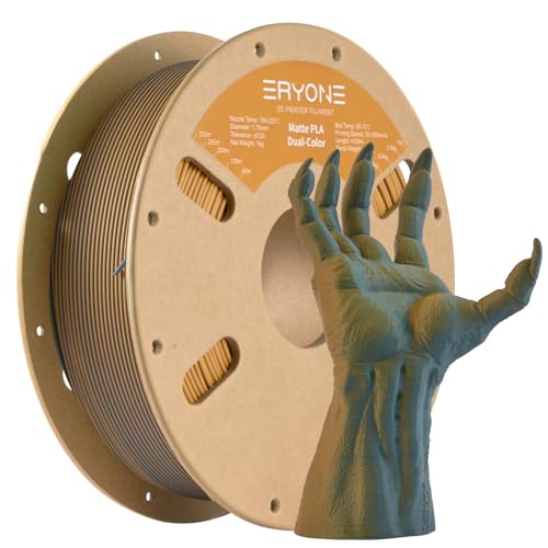 Image of ERYONE Matte Dual Color 3D Printer PLA Filament 1.75 + /- 0.03mm, Matte Bicolor Filament PLA 1KG(2.2LBS) Spool, Dusty Blue&Mustard Yellow