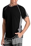 Vegatos Mens Short Sleeve Swim Shirt UV Protection Rash Guard Quick Dry Swim Tee