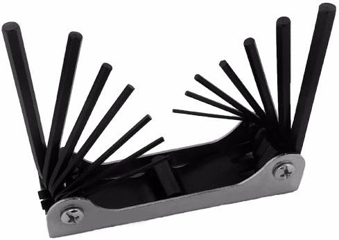 Wideskall® Juego de llaves hexagonales plegables métricas y SAE Allen de 14 piezas