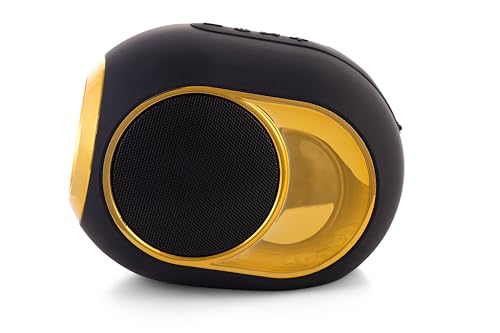 Image of Smart Wireless Speaker Water Resistance, Wireless Bluetooth Speaker TWS Feature, Up to 6H Playtime, Wireless Sound Box Stereo Surround Music Bass Speaker Outdoor Speakers (Black-Gold)
