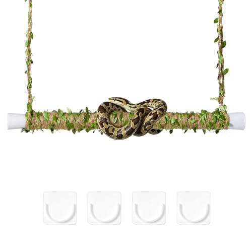 Boxili Snake Enrichment Toys Adjustable Climbing Bar for Ball Python Swing Climbing Toy for Snake Pet Snakes Tank Decor Accessories (Short)