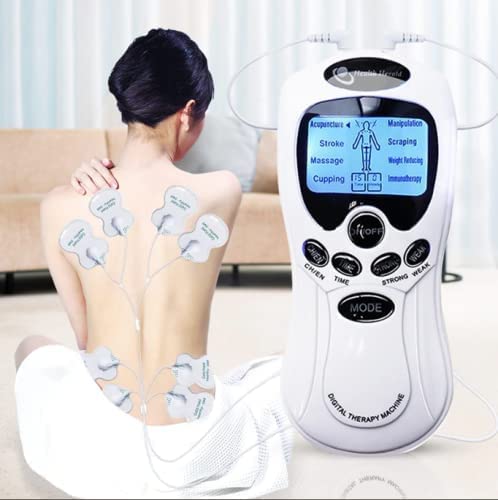 DIVUE 8 in 1 Digital Therapy Machine Full Body Massager Acupuncture Electric Pulse Muscle Relax & Meridian Massage 4 Pads