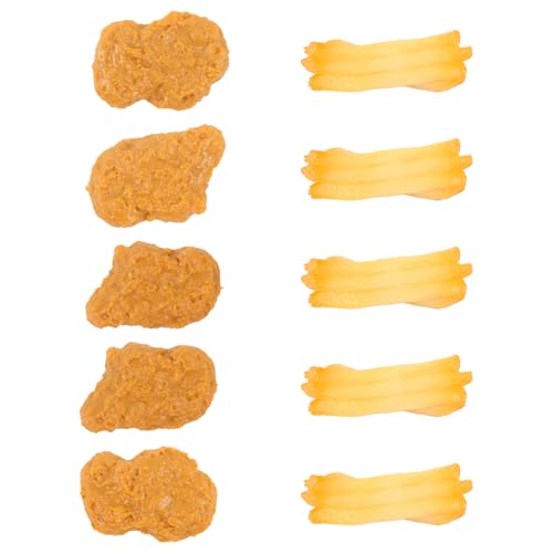 ASUNFO 10 Pcs Simulated Chicken Nuggets Fake French Fries Artificial