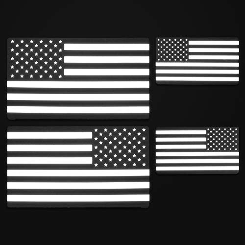 EyeCatcher USA Flag Reflective Emblem Decal Black - 4 Pack - Thumbnail 2