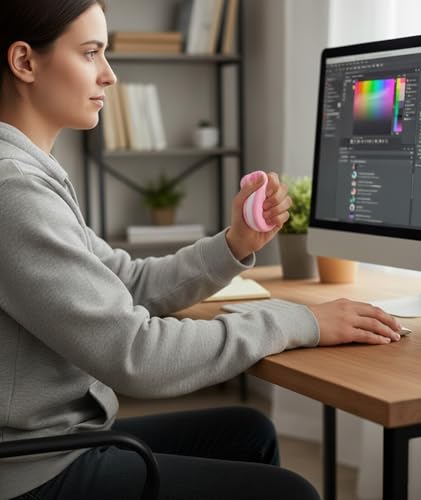 Image of Taba Squishies, Soft Silicone Stress Relief Toys for Adults & Kids, Fufu Squishy Anxiety Relief Set, Squishy Sensory Fidget Toys for Office, Study, and Travel (Pink)