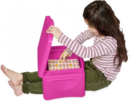 HearthSong Kids’ Portable Folding Lap Desk with Large Storage Activity Tray, 17