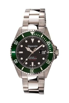 Gigandet Sea Ground Orologio Subacqueo Automatico Analogico Uomo Nero Verde G2-005