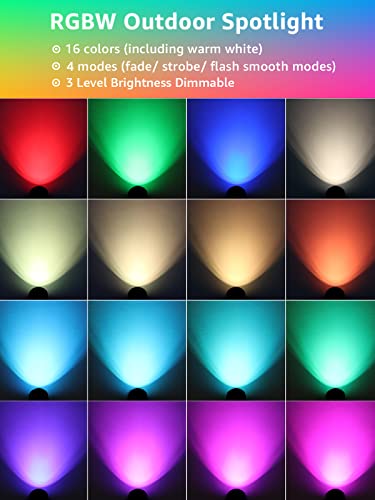 Sunvie 24 Pack Rgb Color Changing Landscape Lights Low Voltage Led Landscape Lights With Short Range Remote Control #TOP2