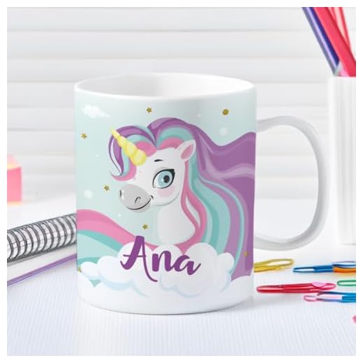 Transparent Gift Taza Personalizada con Nombre Infantil Unicornio. Regalos Originales para Niños y Niñas. Tazas Infantiles de Plástico. Regalos de Vuelta al Cole, Cumpleaños. Tazas Desayuno y Merienda