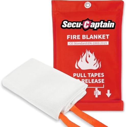 SecuCaptain Emergency Fire Blanket for Home and Kitchen - 40"x40"...