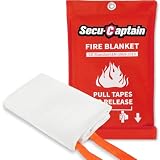 SecuCaptain Emergency Fire Blanket for Home and Kitchen - 40"x40" Flame Suppression Fiberglass Fire Blankets for House Camping Car Warehouse Office Emergency Survival Safety