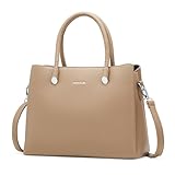 HEBELD bolsas de mano para mujer, bolsos de asa superior para mujer, bolsos satchel para mujer, Top Handle Women's Handbags with Removable Shoulder Strap, caqui