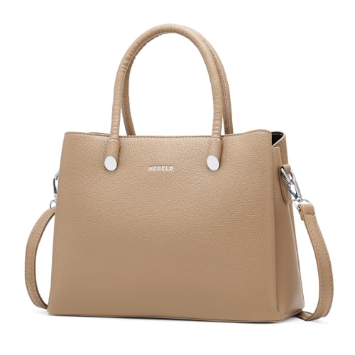 Image of Women's Top-Handle Handbags PU Leather Satchel Handbag with Detachable Shoulder Strap for Casual, Work, Traveling