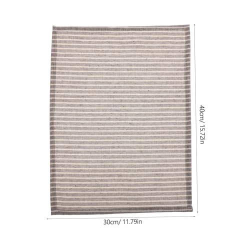 Serviettes de table à rayures lin beige lot de 12 linge de table réutilisable fête
