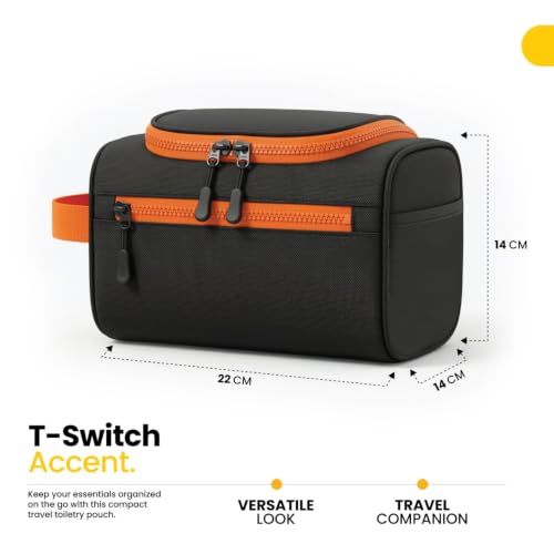 Image of FATMUG Travel Hanging Toiletry Bag for Men and Women Spacious Cosmetic Grooming Organiser Kit, Black