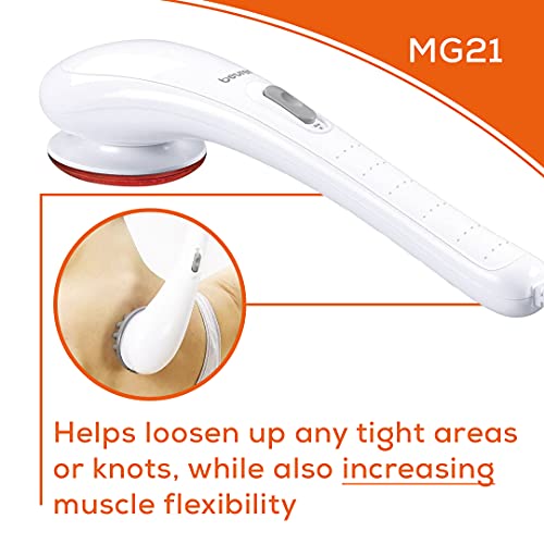 Beurer Deep Tissue Massager | Handheld Massager | Neck And Back Massager With Heat | 3 Interchangeable Attachments | Soothing Vibration Massage, Mg21 #TOP2