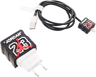 شاحن من جي-باور متعدد التوصيلات، متوافق مع آيفون وأجهزة أندرويد، مع واقي كابل مضاد للتشابك