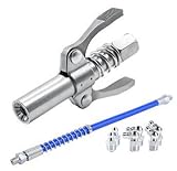 ZBKJYILF Fettpresse Mundstück, Edelstahl Doppelgriff Fettpresse Kupplung...