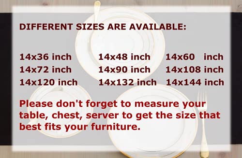 Akutana Black Table Runner 60 Inch, Waterproof Coffee Table Runner, Dresser Scarf, Outdoor Long Dining Table Runners, Geometric Decor For Nightstand, Dinner Parties, Wedding, Independence #TOP1