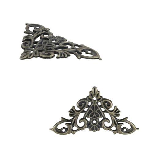 Image of Geesatis Antique Bronze Corner Protectors,20 Pack Decorative Edge Guards | Metal Findings for Crafts Corner Pieces,Book Corner Protectors,Decorative Edge Guards for Photo, Books,Jewelry Boxes