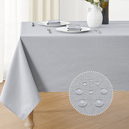 Veblandy Textured Rectangle Tablecloth 60x120 inch Table Cloth Water Resistant Wrinkle Free Spill-Proof, Decorative Fabric Table Cover Washable for Banquet Parties Event Holiday Dinner, Light Grey by Veblandy - Used condition - US$17.05