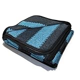 Wool Blanket Soft Comfortable Camping Blanket, Washable Large Throw Blanket, Warm Blanket for Outdoors Camping Sporting Events and Indoors Home, 87 * 63in, Blue Stripe