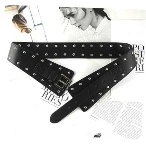 BESPORTBLE Punk Oblique Leather Waist Belt for Women All Match PU Belt with Mushroom Studs Stylish Accessory for Casual and Fashion Outfits4
