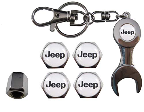 ETMA aut011-60 Valves en Acier Inoxydable pour Voiture + Porte-clés ouvre-boîte Valves Jeep Blanc