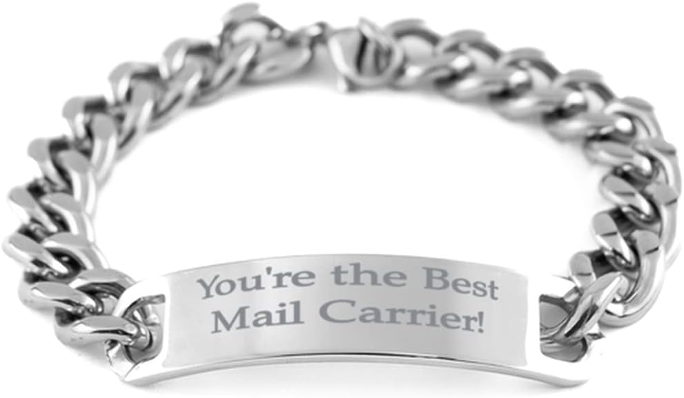 You're The Best Mail! Cuban Chain Bracelet, Mail Carrier Present from Colleagues, Inappropriate Engraved Bracelet for Coworkers, Funny Mail Carrier Gifts, Mail Carrier Gift Ideas, Gifts for Mail