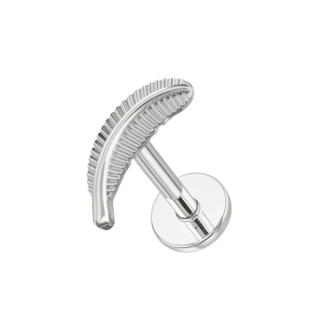 Ohrring aus 316L Edelstahl, Blattknorpelohrring – Sterlingsilber plattiert, flache Rückseite, Helix-Tragusstecker, hypoallergen, Push-In-Ohrstecker für Damen und Herren, minimalistischer