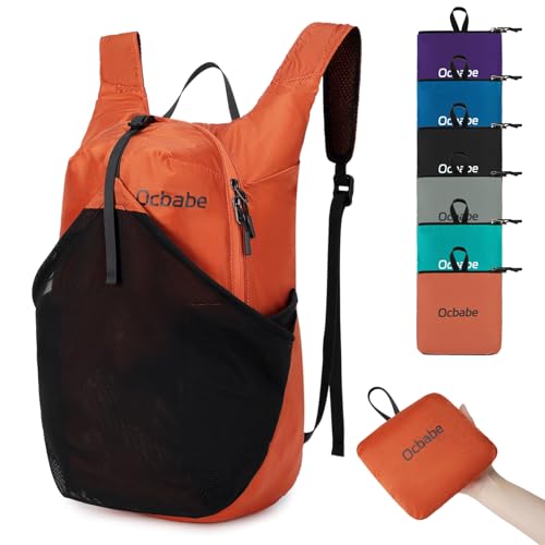 Ocbabe 15L Foldable Water-Resistant Hiking Backpack