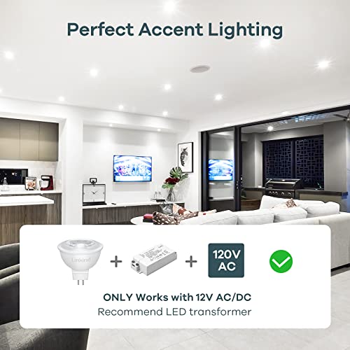 Linkind Mr16 Led Bulb Dimmable, Gu5.3 Bi-Pin Base Mr16 Led Bulbs, 6.5W (70W Equivalent) 5000K Daylight 640Lm Mr16 Led 40 Degree Beam Angle For Spot Lights, Recessed, Tracking Lights, 12V, 6 Packs #TOP2