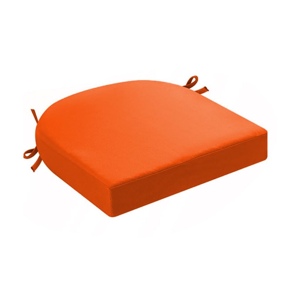 Surwin Outdoor Chair Cushions, Waterproof Outdoor Garden Chair Seat Pads with Ties,U-shape Thick 5cm, for Indoor Furniture Home Office Kitchen Patio (Orange,43x43x5cm) โ image 1