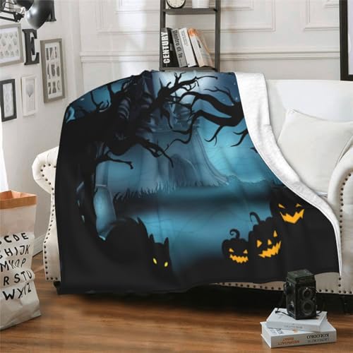 Cute Halloween Blankets for Kids/Teens/Women/Men/Adults, Spooky Blanket for Boy/Girls/Toddler, Fall Throw Blanket for Couch 40"x 60"