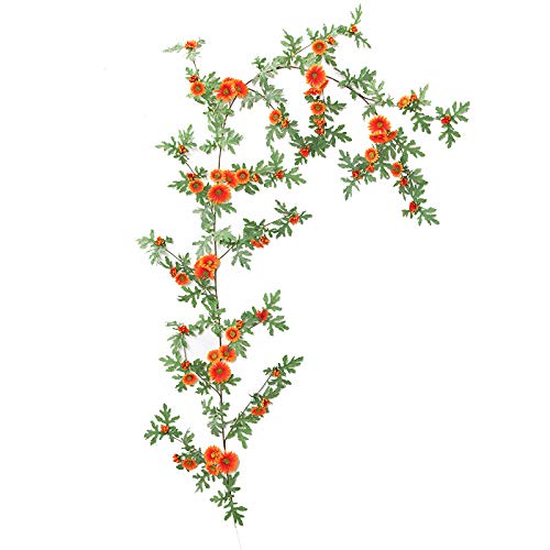 Flor De Margarita Artificial De 180 Cm, Vid Colgante, Sala De Estar, Aire Acondicionado, Tubería, Decoración, Cubierta De Ventana Interior Para El Hogar, Oficina, Jardín, Pared Al Aire Libre, Cubier Cover