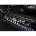 Avisa Schwarz Edelstahl Einstiegsleisten kompatibel mit Toyota RAV4 (5th Gen.) 2018- & Suzuki Across 2020- - 'Hybrid' - 4-teilig