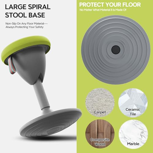 Image of Adjustable Standing Desk Chair, Ergonomic Wobble Stool Standing Desk Stool, Encourage Good Posture, Height Adjustable Stool 19-34 inch, Non-Slip Base, Active Chairs for Adults