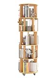 Suuiwau Estantería giratoria de 5 niveles, color madera original