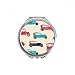 Colorful Classic Cars Cartoon Pattern Hand Compact Mirror Round Portable Pocket Glass