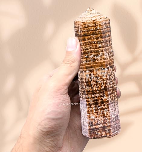 Image of Amazing Gemstone Large Aragonite Crystal Towers ~ Natural Healing Crystal Point Obelisk for Reiki Healing and Crystal Grid (5.5 inch to 6 inch Inch)