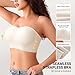 DEANGELMON Strapless Bras for Women Wireless Push Up Padded Bralette Seamless Non-Slip Tube Top Bandeau Bra with Removable Clear Straps,White-XL