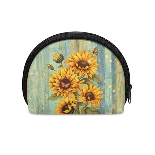 Sunflower Small Coin, Mini Wallet Coin Pouch for Women Girls, Coin Card Pouch
